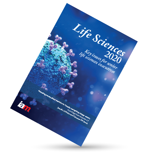 Life Sciences 2020 magazine cover page showing Covid 19 virus